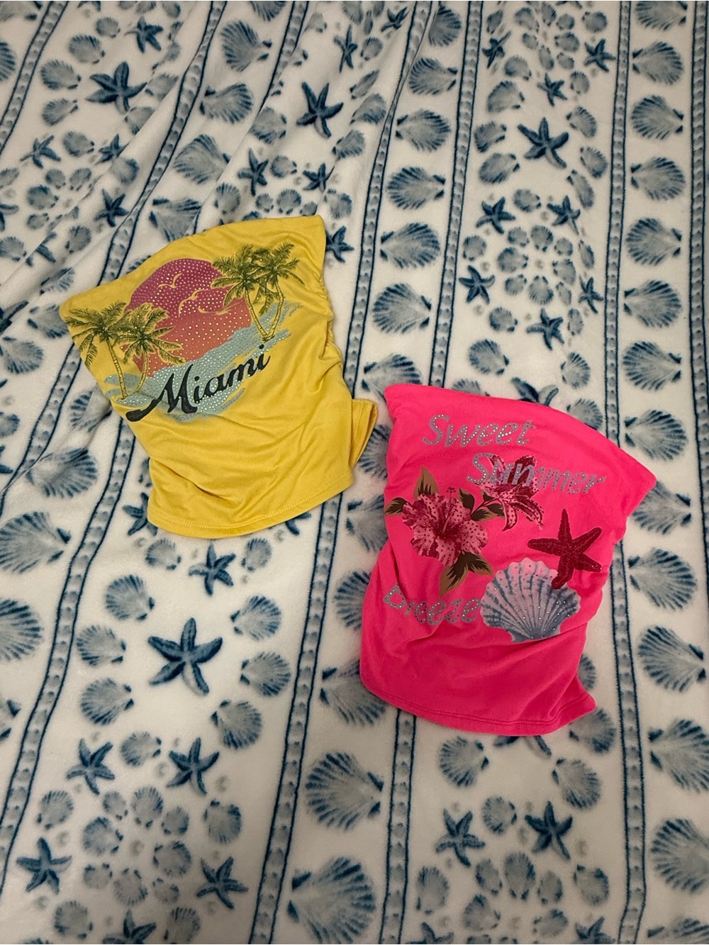 Forever 21 pink and yellow summer bedazzled tube tops Size XS